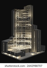 3D illustration of building structure