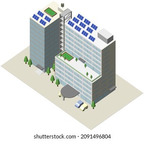 3D Illustration Of A Building That Uses Natural Energy