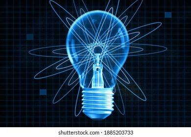
3d illustration bulb future technology, innovation background, creative idea concept 