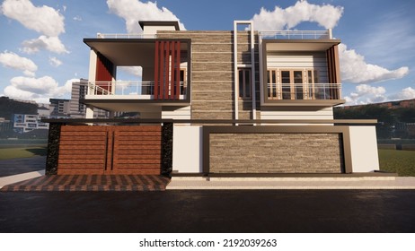 3D Illustration Of Bungalow Exterior