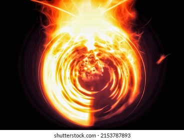 3D Illustration Of A Burning Fire Whirl