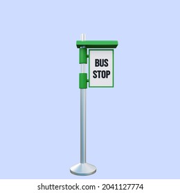 3d Illustration Of Bus Stop Sign