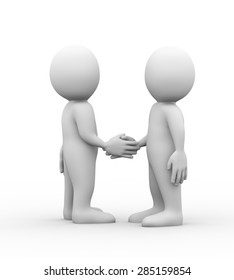 3d Small People Friendly Hand Shake Stock Illustration 51277237 ...