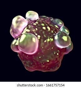 3d Illustration - Cancer Cell Apoptosis