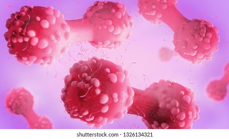 3d Illustration Of A Cancer Cell In The Process Of Cytokinesis