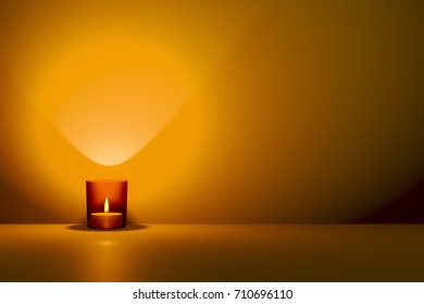 3d illustration of a candle in a red glass with space for your content - Powered by Shutterstock