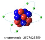 3d illustration of a carbon atom