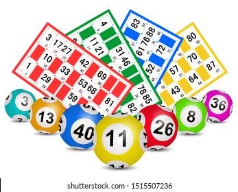 Lottery Colored Number Balls Tickets Background Stock Vector (Royalty ...