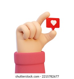 3d illustration cartoon hand gesture with love social media symbol - Powered by Shutterstock