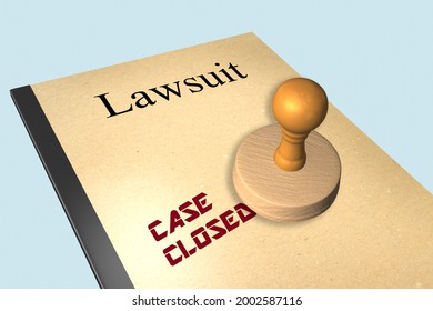 3D Illustration Of CASE CLOSED Stamp Title On Legal Document