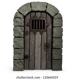 3d illustration of a castle door.
