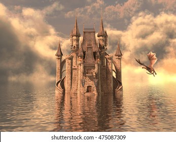 Castle Dragon Images Stock Photos Vectors Shutterstock