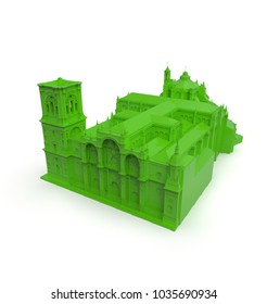 3d illustration of cathedral