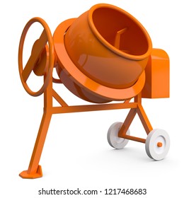 3D Illustration Cement Mixer