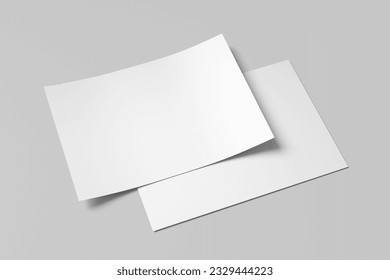 3D illustration Certificate mockup blank