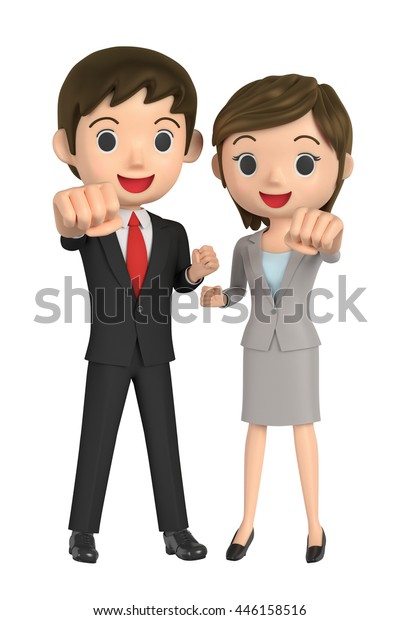 3d Illustration Character Business Men Victory Stock Illustration 446158516