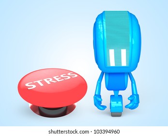 3D illustration of character with objects for use in presentations, manuals, design, etc.