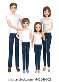 3D Illustration Character - Portrait Of Good Family.