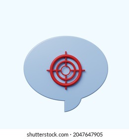 3d Illustration Chat Bubble With Aim Target