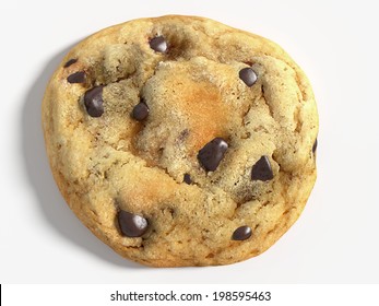 3d illustration of a chocolate chip cookie top. - Powered by Shutterstock