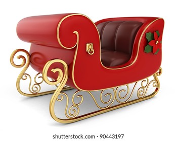 3D Illustration Of A Christmas Sleigh