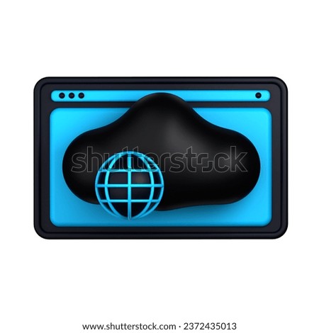 3d illustration of Cloud Acces. cloud data storage 3D concept. 3d render