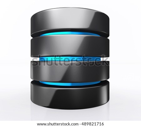 3D illustration cloud icon, database storage concept, cloud computing.