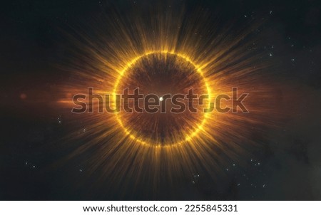 3D illustration of Collapse of the star. Supernova explosion. Big bang. 5K realistic science fiction art. Elements of image provided by Nasa