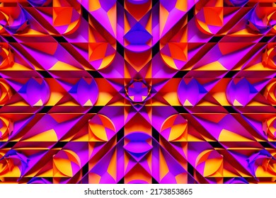 3d illustration of a  colorful abstract   background with geometric  lines.  Modern graphic texture. Geometric pattern.