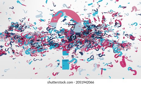 3d Illustration Of Colorful Question Mark Icons, Problems And Solutions, Quest Sign, Searching, Help, Knowledge And Problem Abstract Concept Symbol, Query, Search Icon And Quiz Sign, 3d Render