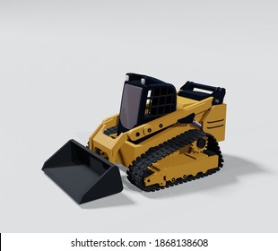 3d Illustration Of Compact Track Loader. Suitable For Kids