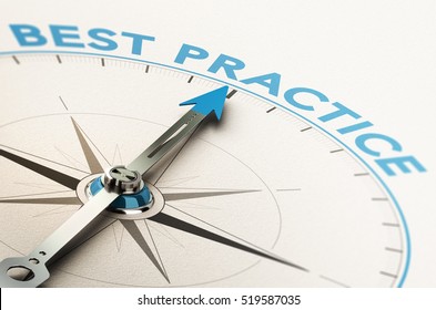 3D Illustration Of A Compass With Needle Pointing The Text Best Practice