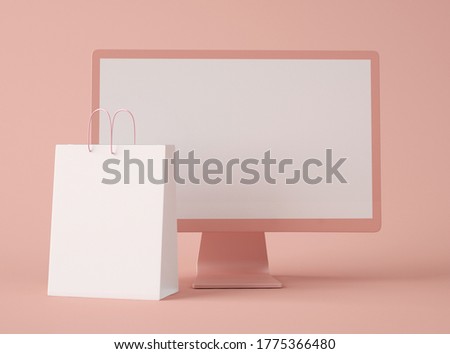 Similar – Image, Stock Photo Three shopping paper bags on blue background. Xmas shopping