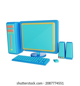 3D illustration computer suitable for electronic promotion purposes and office needs