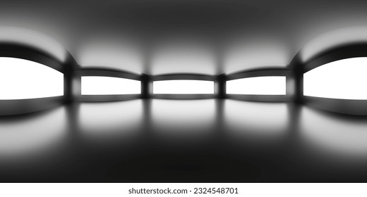 3D Illustration; Computer-generated imagery;  CGI modeling; HDRI; 360º view panoramic; lighting room interior studio lights 