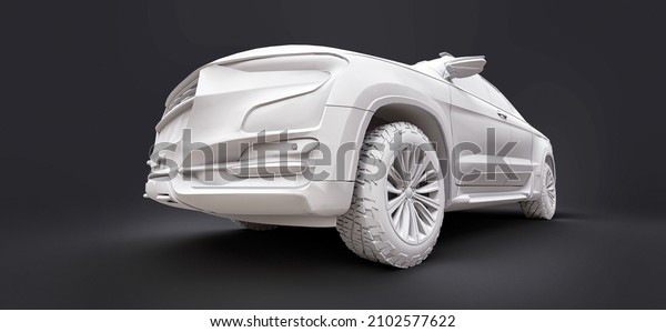 3D illustration of concept cargo
pickup truck on grey isolated background. 3d
rendering