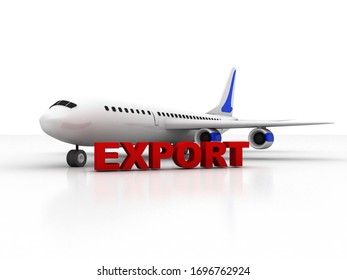 3d illustration concept of exporting