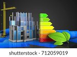 3d illustration of construction progress with crane over black background