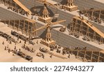 3d illustration construction pyramids according to Herodotus