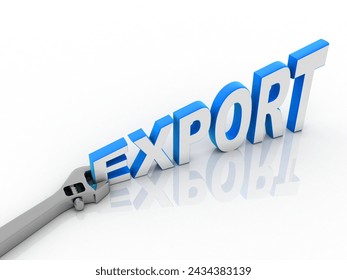 3d illustration Container export concept