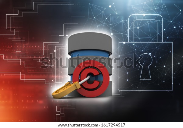 3d Illustration Copyright Symbol Database Concept Stock Illustration ...