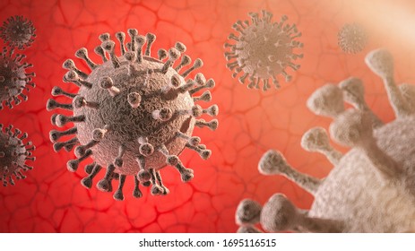 3D Illustration Of Coronavirus Cells, (COVID-19), Recognized As A Pandemic And A Public Health Emergency Of International Concern. 