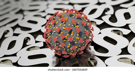 3D illustration, Coronavirus and law