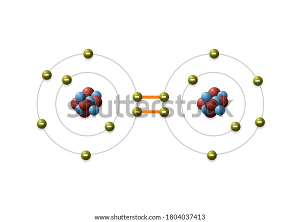 3dイラストは 分子結合とも呼ばれる共有結合で 原子間で電子対を共有する化学結合です これらの電子対は 共有対または結合対と呼ばれる のイラスト素材