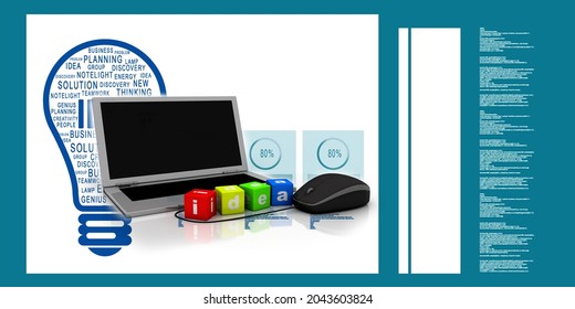 3d illustration Creativity idea concept. 
