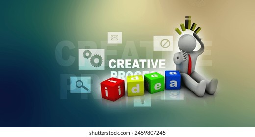 3d illustration Creativity idea concept