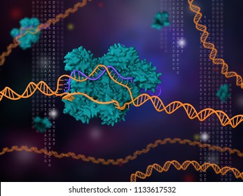 3d illustration of CRISPR-Cas9 technology