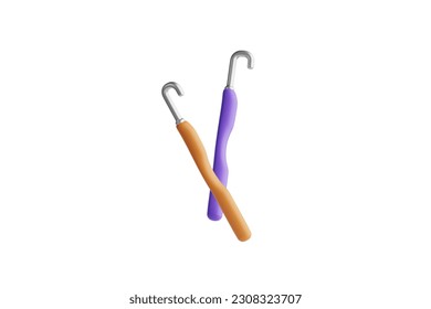 3D illustration of crochet, a needlework technique using a hook and yarn - Powered by Shutterstock