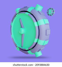 3D Illustration Crypto Trading Time Suitable For Cryptocurrency