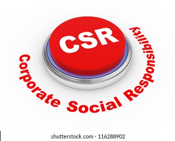 3d Illustration Of Csr  Corporate Social Responsibility Button